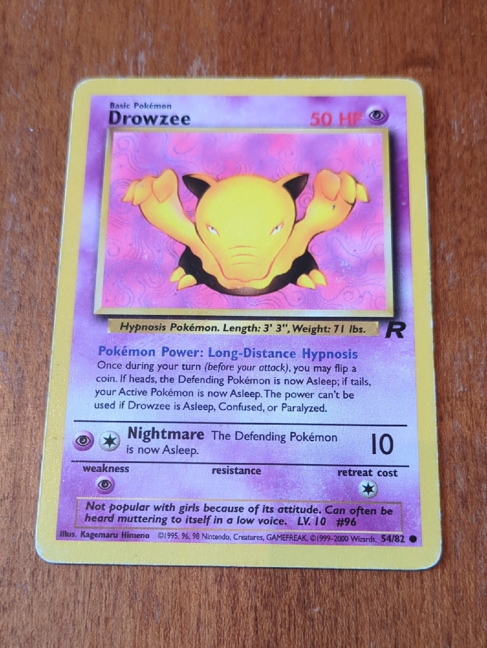 Vintage Drowzee Pokemon Card